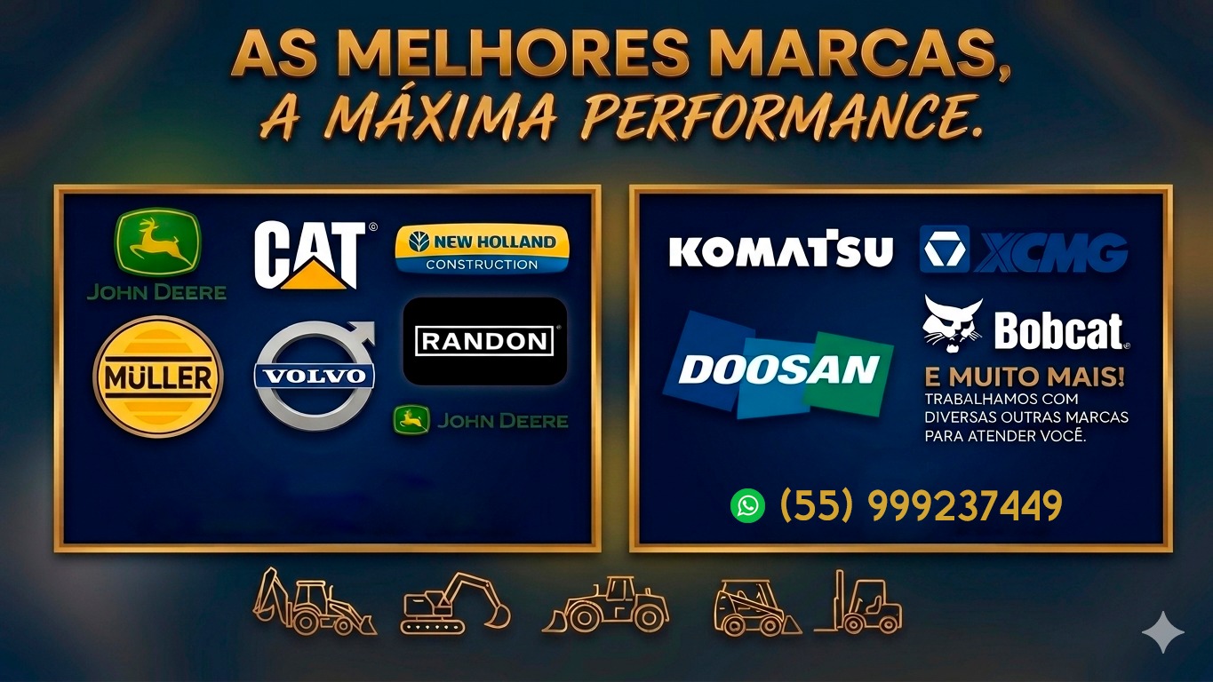As melhores marcas: John Deere, CAT, Komatsu e mais
