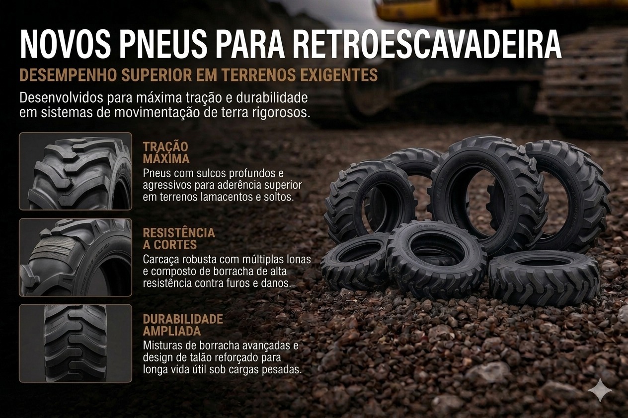 Pneus para retroescavadeira